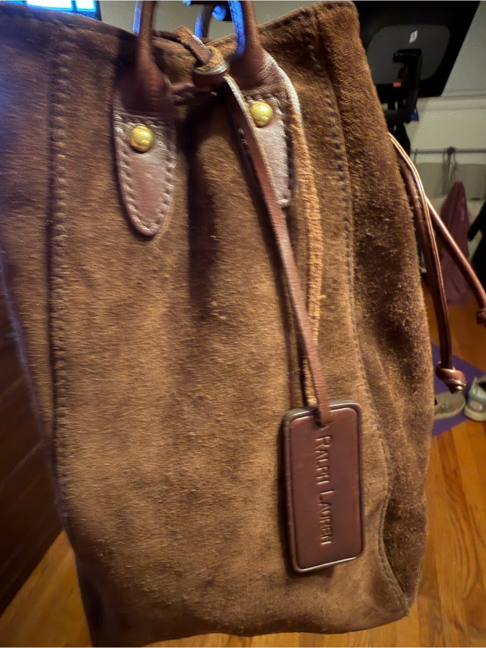 Authentic Ralph Lauren Collection Brown Suede Bucket Bag - Picture 9 of 9